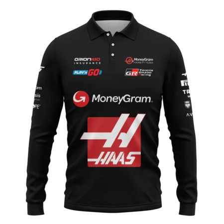 2025 Haas F1 Race Suit Long Polo Shirt BLVA150725A03HAASLPL