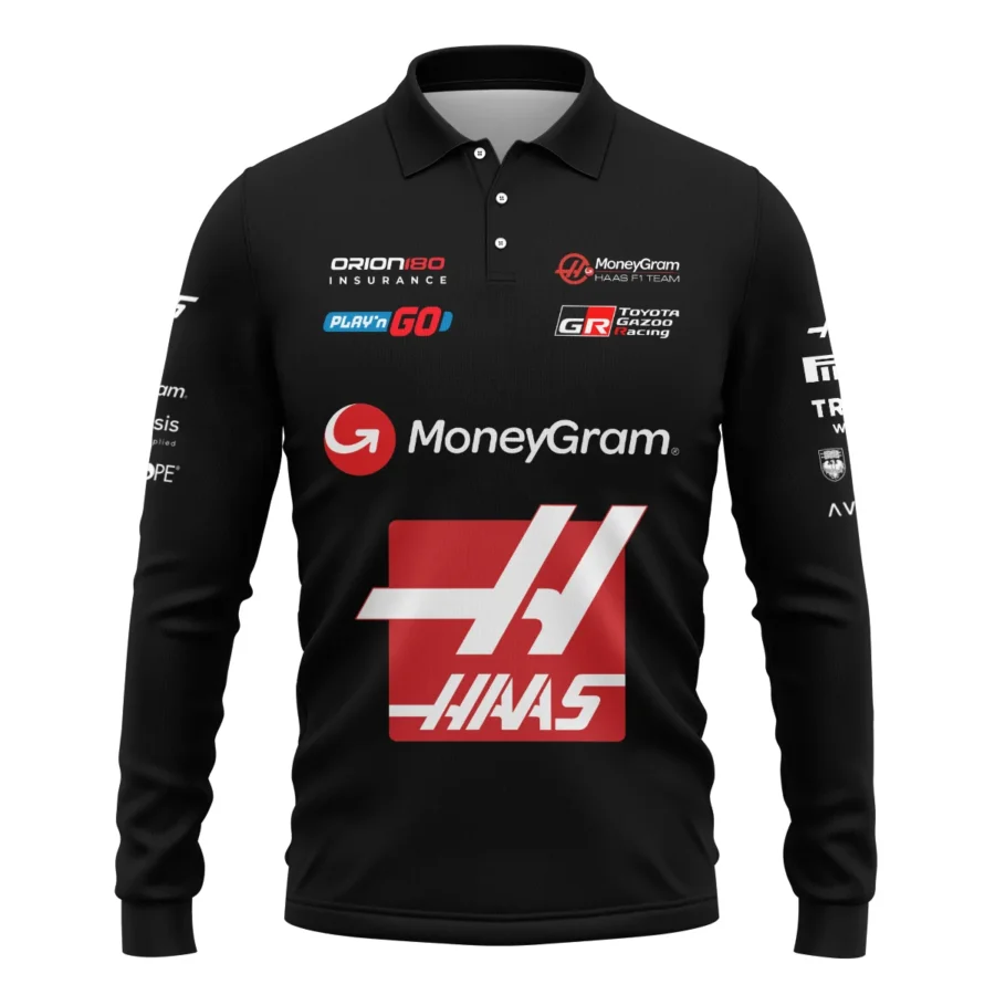2025 Haas F1 Race Suit Long Polo Shirt BLVA150725A03HAASLPL