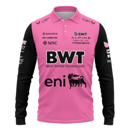 2025 Alpine F1 Team Suit Long Polo Shirt BLVA150725A04ALPLPL