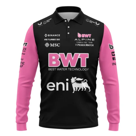2025 Alpine F1 Team Suit Long Polo Shirt BLVA150725A05ALPLPL