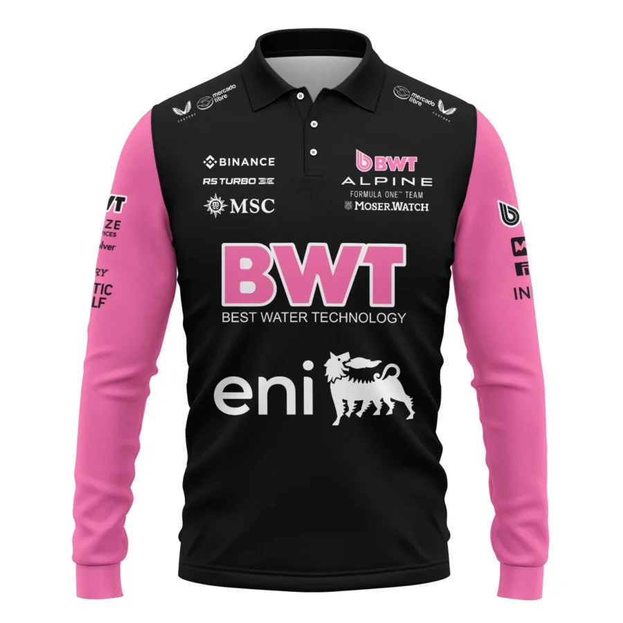 2025 Alpine F1 Team Suit Long Polo Shirt BLVA150725A05ALPLPL