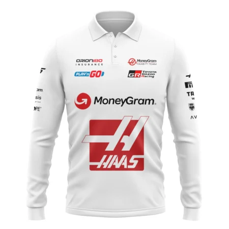 2025 Haas F1 Race Suit Long Polo Shirt BLVA150725HAAS04LPL