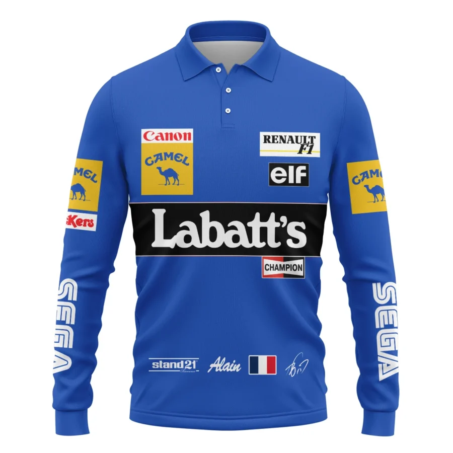 1993 Alain Prost Racing Suit Williams Renault F1 Team Long Polo Shirt BLVAAP070725A03LPL