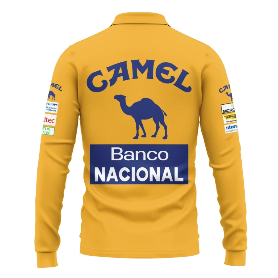 1987 Ayrton Senna Camel Honda Formula 1 Racing Team Long Polo Shirt BL3725A5LPL