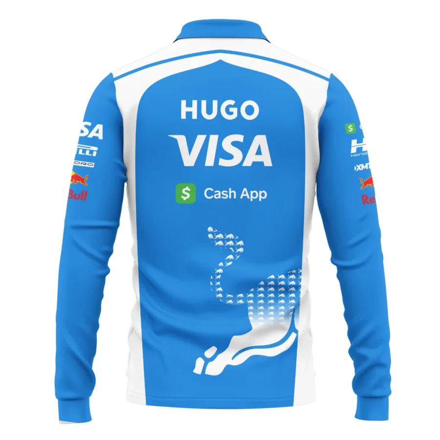 2025 Racing Bulls F1 Team Suit Long Polo Shirt BLVA110725A02RCBLPL