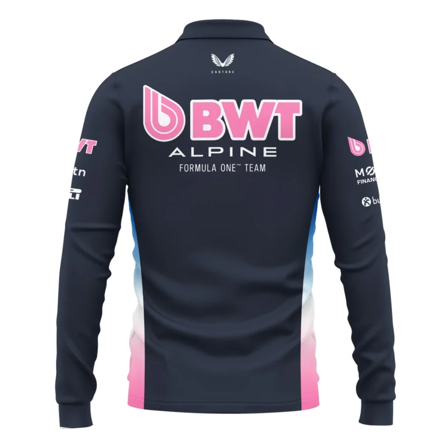 2025 Alpine F1 Team Suit Long Polo Shirt BLVA150725A01ALPLPL