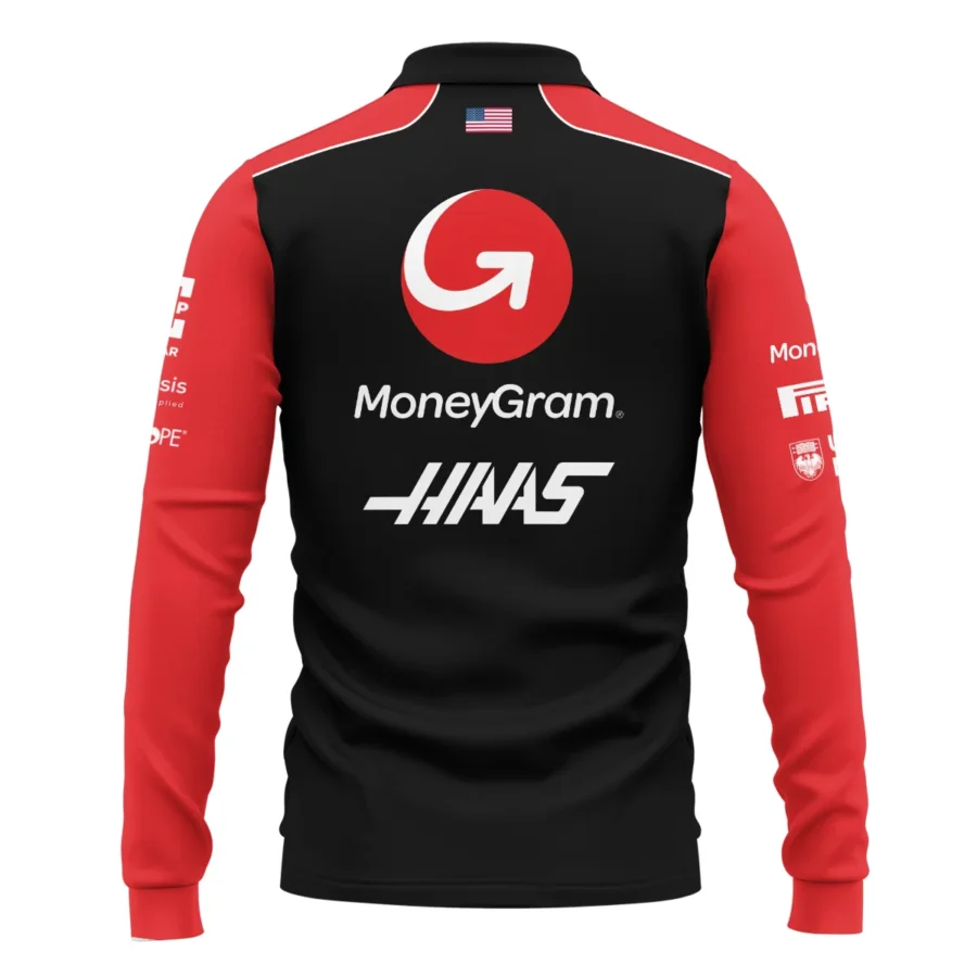 2025 Haas F1 Team Suit Long Polo Shirt BLVA150725A01HAASLPL
