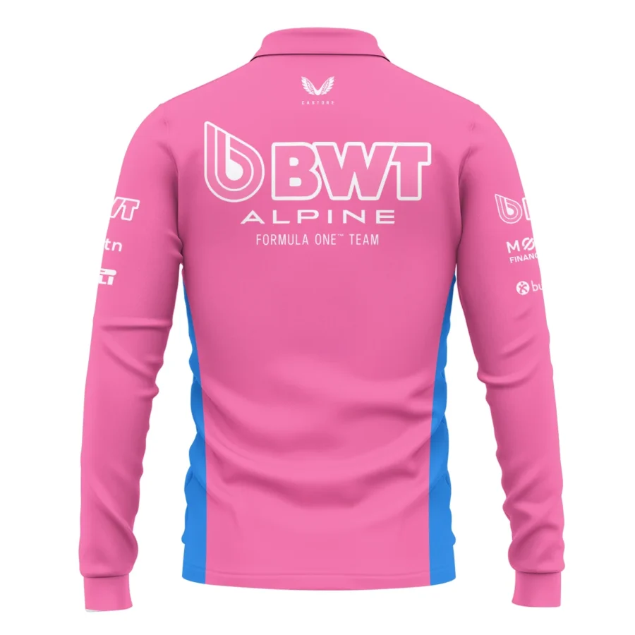2025 Alpine F1 Team Suit Long Polo Shirt BLVA150725A02ALPLPL