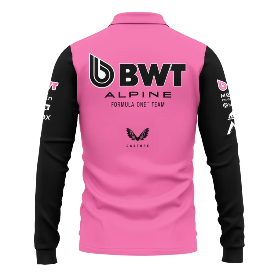 2025 Alpine F1 Team Suit Long Polo Shirt BLVA150725A04ALPLPL