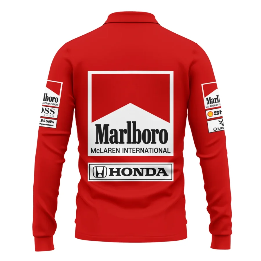 1989 Alain Prost Racing Costume Ferrari F1 Team Long Polo Shirt BLVAAP070725A01LPL