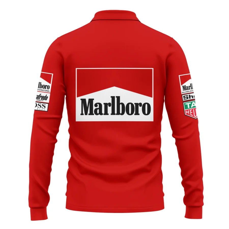 1985 Alain Prost Racing Suit McLaren F1 Team Long Polo Shirt BLVAAP070725A04LPL
