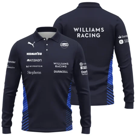 2025 Williams F1 Team Suit Long Polo Shirt BLVA080725A01WILLPL