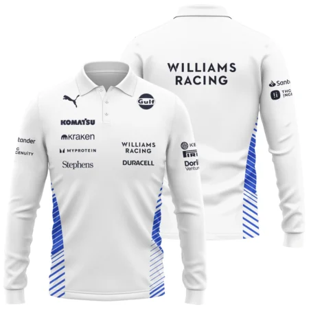 2025 Williams F1 Team Suit Long Polo Shirt BLVA080725A02WILLPL