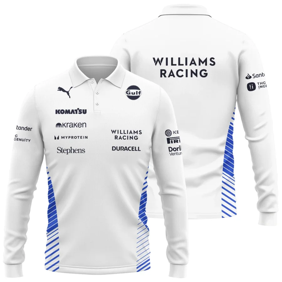 2025 Williams F1 Team Suit Long Polo Shirt BLVA080725A02WILLPL