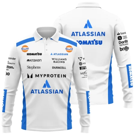 2025 Williams F1 Race Suit Long Polo Shirt BLVA100725A03WILLPL