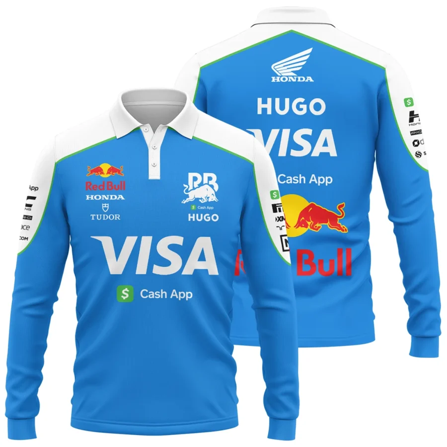 2025 Racing Bulls F1 Race Suit Long Polo Shirt BLVA110725A04RCBLPL