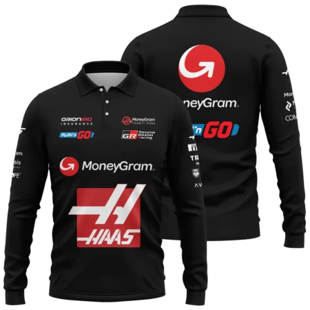 2025 Haas F1 Race Suit Long Polo Shirt BLVA150725A03HAASLPL