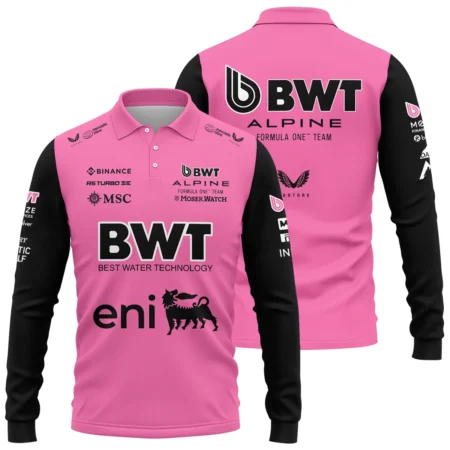 2025 Alpine F1 Team Suit Long Polo Shirt BLVA150725A04ALPLPL