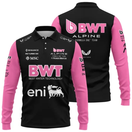 2025 Alpine F1 Team Suit Long Polo Shirt BLVA150725A05ALPLPL