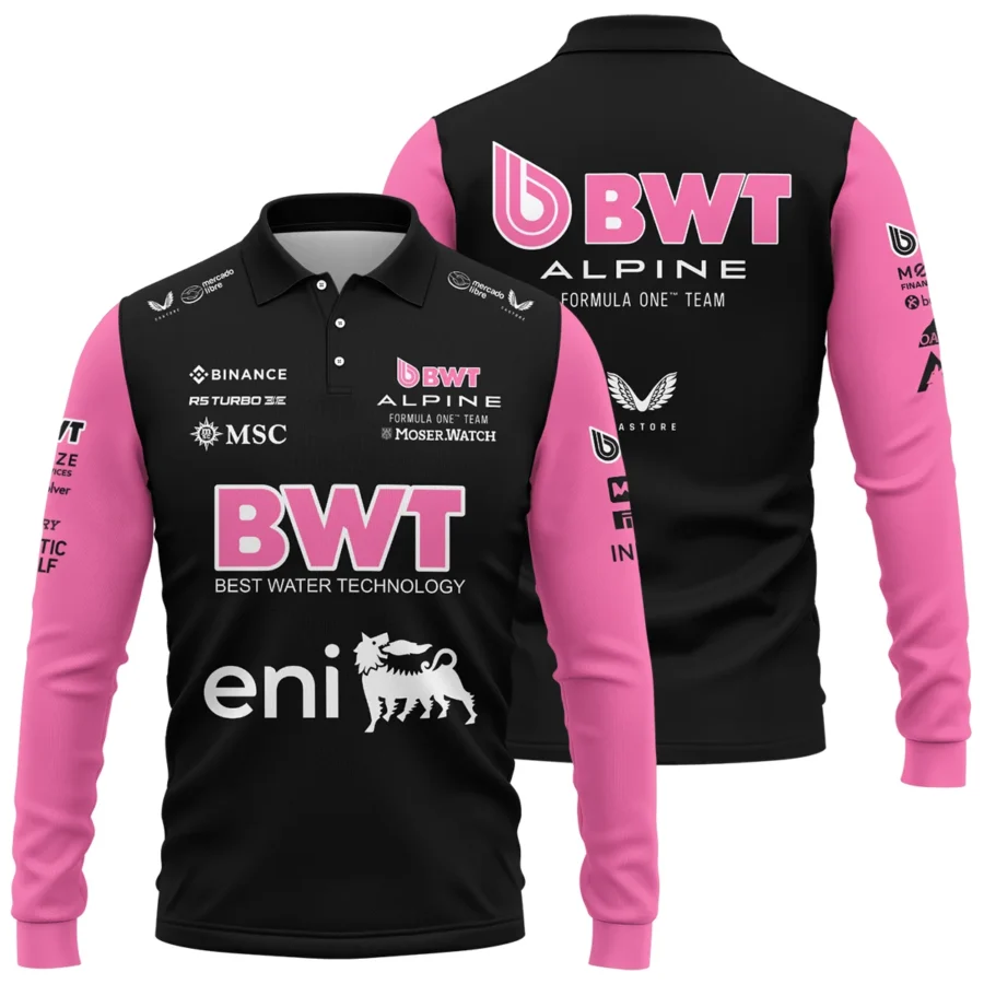 2025 Alpine F1 Team Suit Long Polo Shirt BLVA150725A05ALPLPL