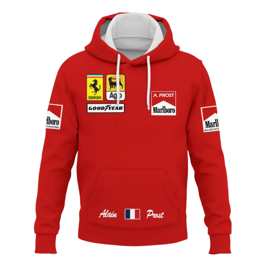 1990 Alain Prost Racing Costume Ferrari F1 Team Hoodie BLVAAP070725A02HD