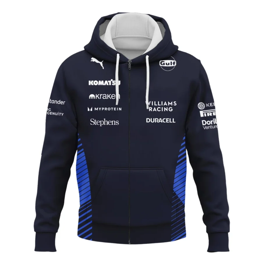 2025 Williams F1 Team Suit Zipper Hoodie BLVA080725A01WILZHD