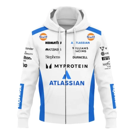 2025 Williams F1 Race Suit Zipper Hoodie BLVA100725A03WILZHD