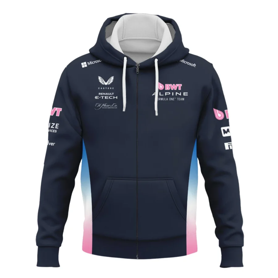 2025 Alpine F1 Team Suit Zipper Hoodie BLVA150725A01ALPZHD