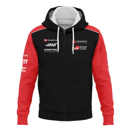 2025 Haas F1 Team Suit Zipper Hoodie BLVA150725A01HAASZHD