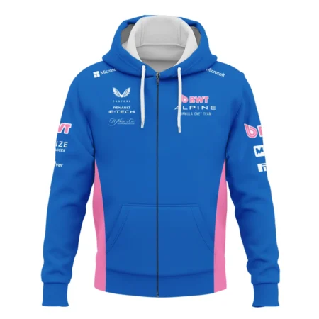 2025 Alpine F1 Race Suit Zipper Hoodie BLVA150725A03ALPZHD