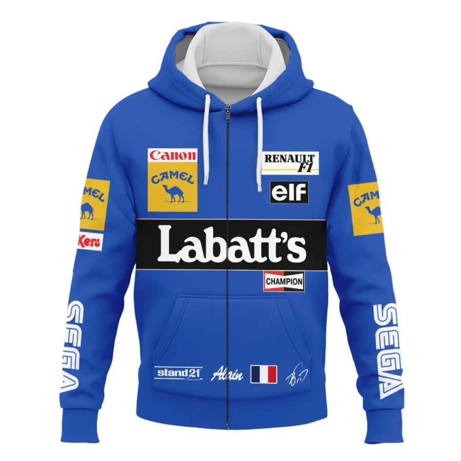 1993 Alain Prost Racing Suit Williams Renault F1 Team Zipper Hoodie BLVAAP070725A03ZHD