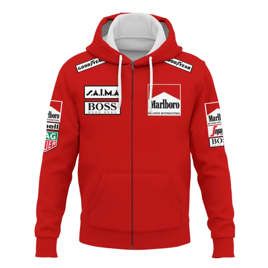 1985 Alain Prost Racing Suit McLaren F1 Team Zipper Hoodie BLVAAP070725A04ZHD
