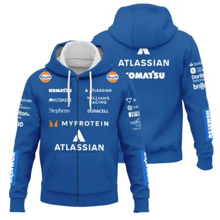 2025 Williams F1 Race Suit Zipper Hoodie BLVA100725A04WILZHD