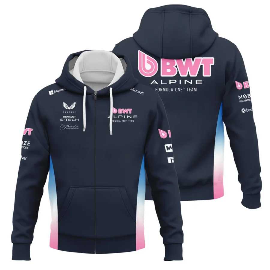 2025 Alpine F1 Team Suit Zipper Hoodie BLVA150725A01ALPZHD