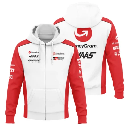 2025 Haas F1 Team Suit Zipper Hoodie BLVA150725A02HAASZHD