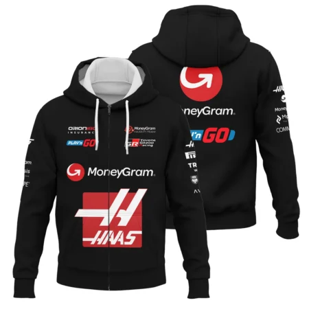 2025 Haas F1 Race Suit Zipper Hoodie BLVA150725A03HAASZHD