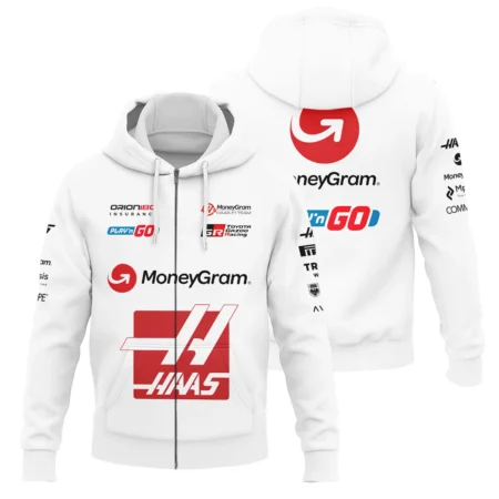 2025 Haas F1 Race Suit Zipper Hoodie BLVA150725HAAS04ZHD