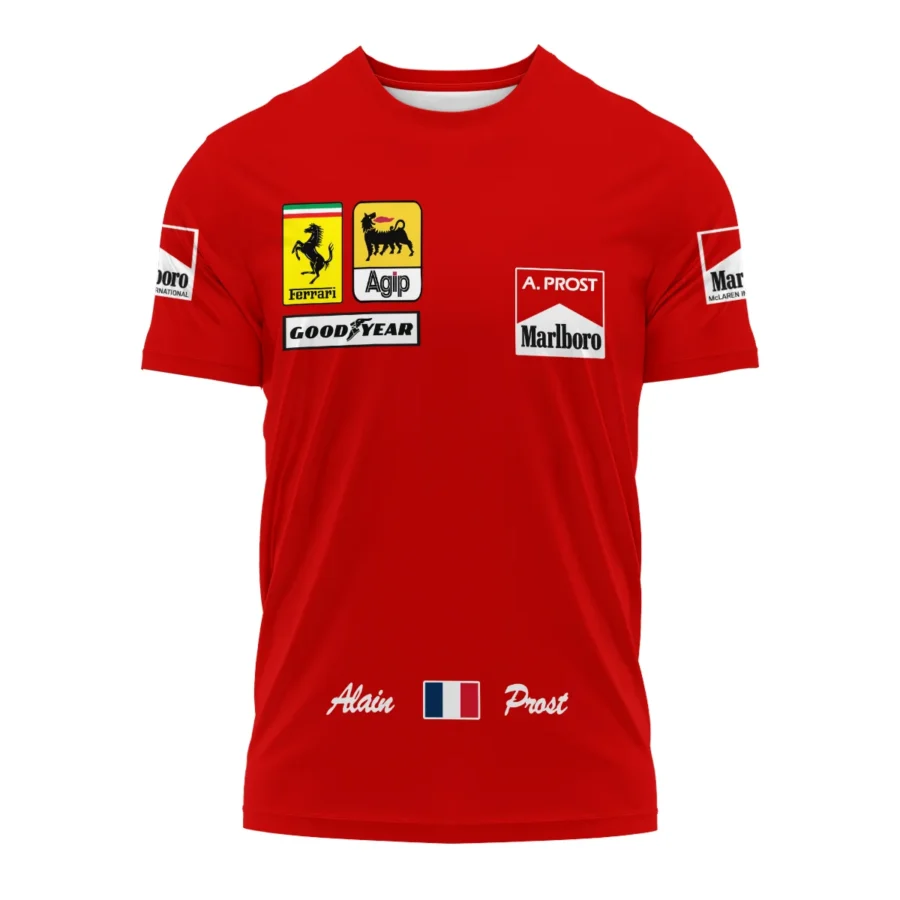 1990 Alain Prost Racing Costume Ferrari F1 Team T-Shirt BLVAAP070725A02TS