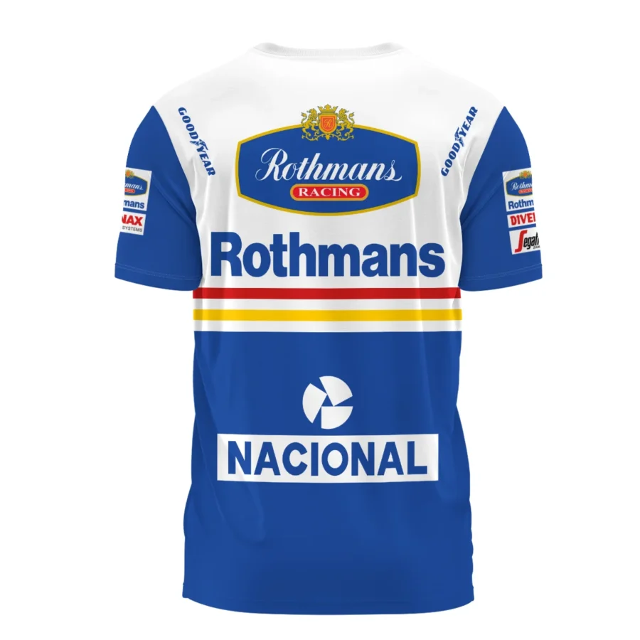 1994 Ayrton Senna Rothmans Williams Renault F1 Racing Team T-Shirt BL3725A6TS