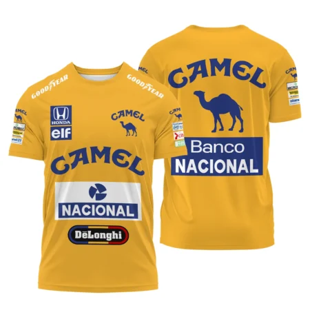 1987 Ayrton Senna Camel Honda Formula 1 Racing Team T-Shirt BL3725A5TS
