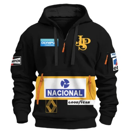 1985 Ayrton Senna John Player Special - Lotus F1 Racing Team Hoodie Half Zipper BL3725A4HDF