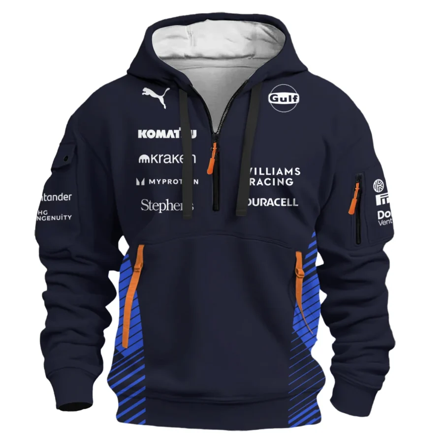 2025 Williams F1 Team Suit Hoodie Half Zipper BLVA080725A01WILHDF