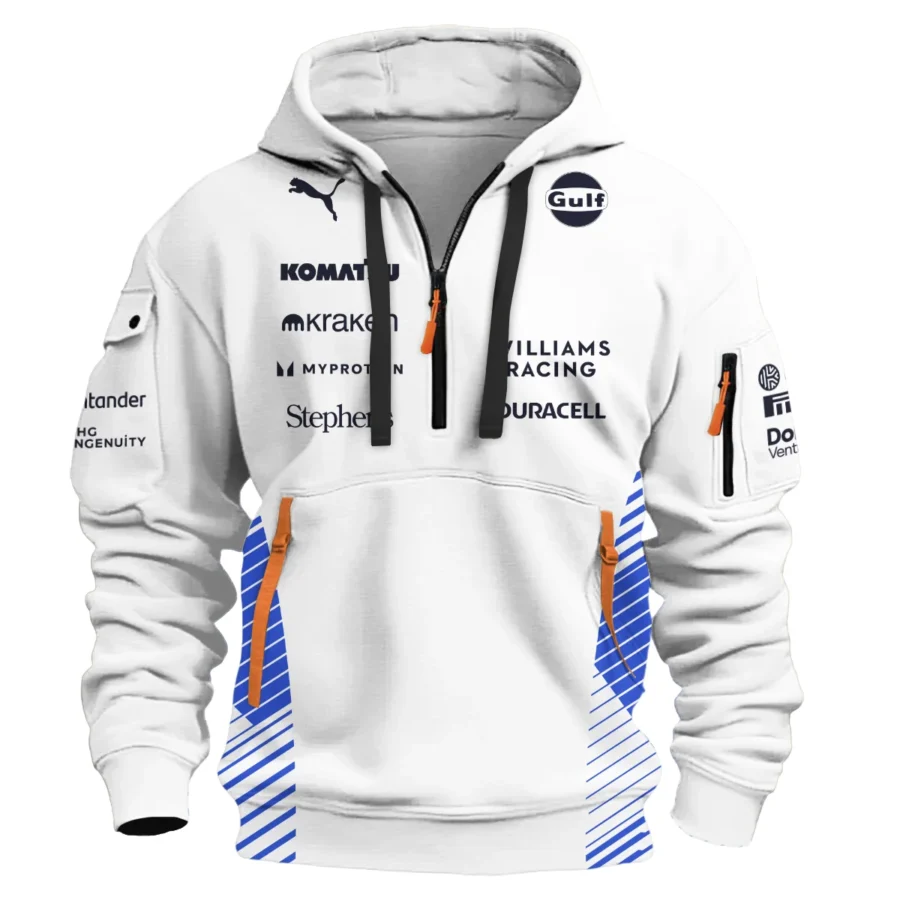 2025 Williams F1 Team Suit Hoodie Half Zipper BLVA080725A02WILHDF