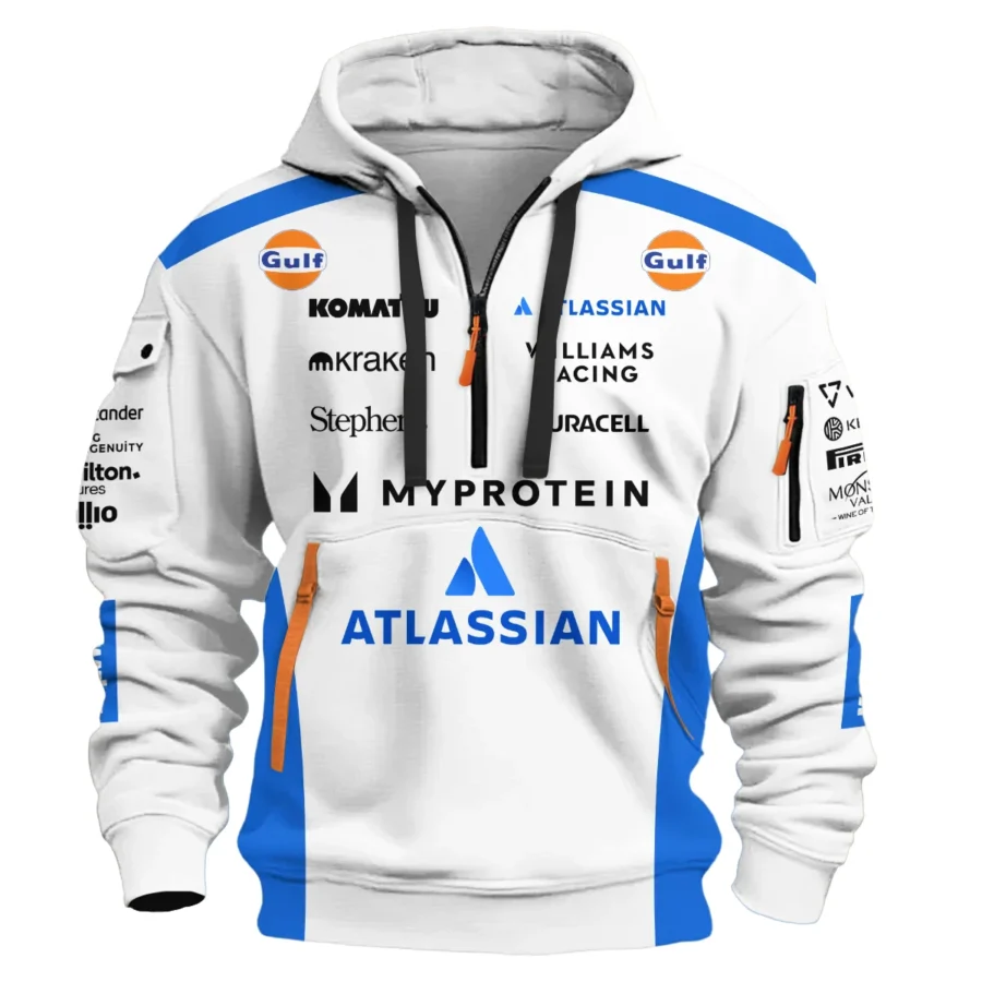 2025 Williams F1 Race Suit Hoodie Half Zipper BLVA100725A03WILHDF