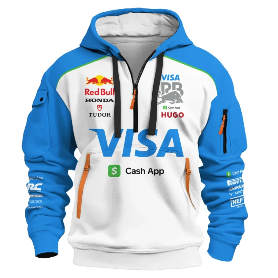 2025 Racing Bulls F1 Race Suit Hoodie Half Zipper BLVA110725A03RCBHDF