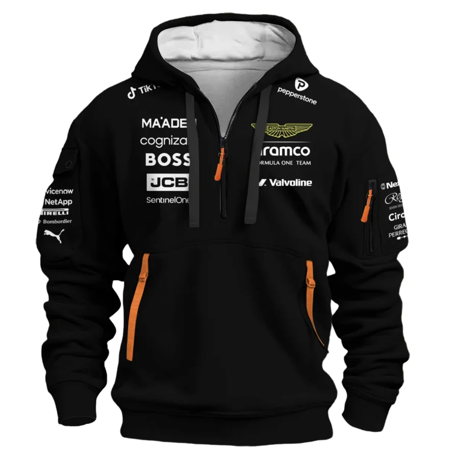 2025 Aston Martin F1 Team Suit Hoodie Half Zipper BLVA120725A02AMHDF