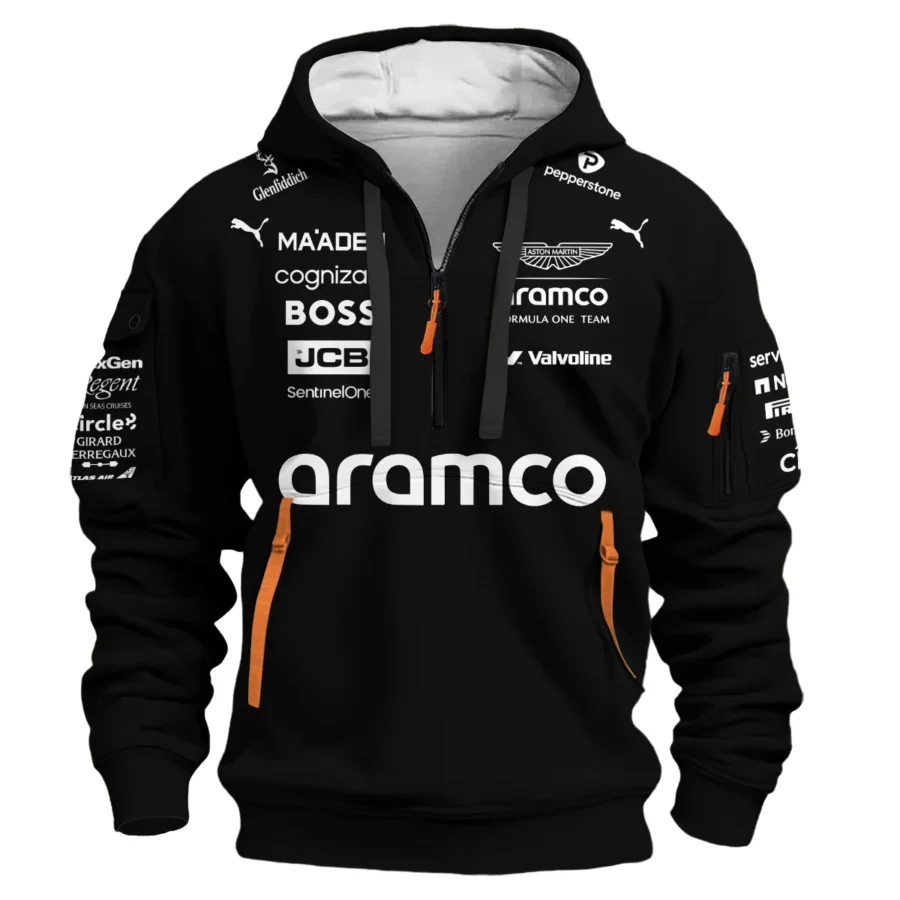 2025 Aston Martin F1 Team Suit Hoodie Half Zipper BLVA120725A05AMHDF