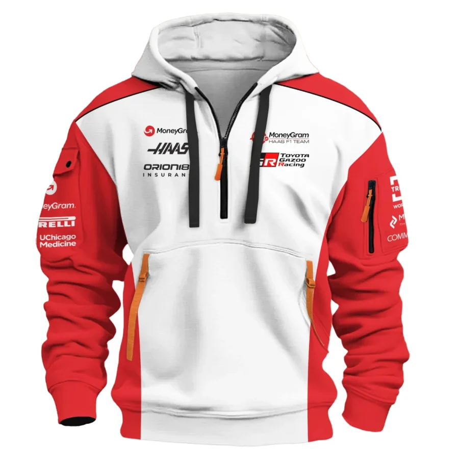 2025 Haas F1 Team Suit Hoodie Half Zipper BLVA150725A02HAASHDF