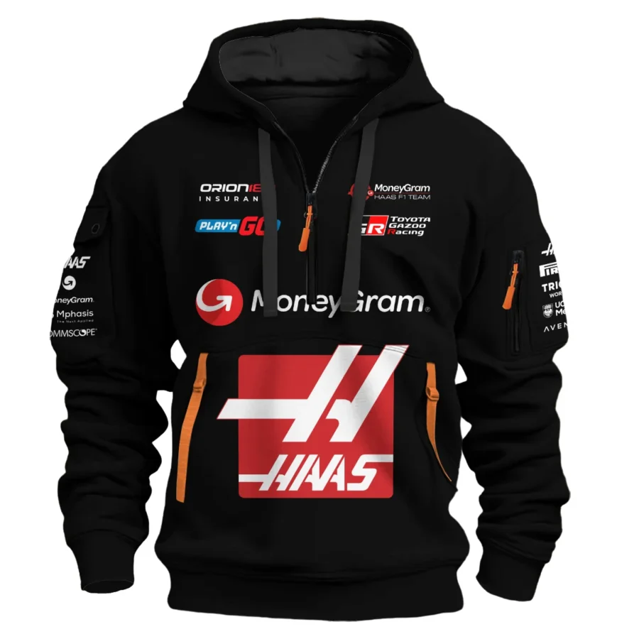 2025 Haas F1 Race Suit Hoodie Half Zipper BLVA150725A03HAASHDF