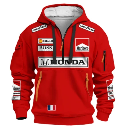 1989 Alain Prost Racing Costume Ferrari F1 Team Hoodie Half Zipper BLVAAP070725A01HDF